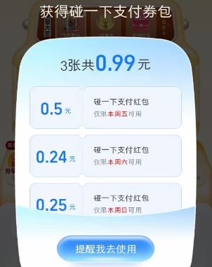 领到的支付券包