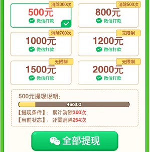 500元提现条件